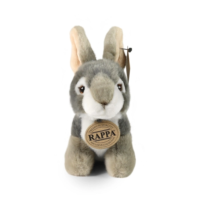 Rappa Plyšový králík šedý sedící 16 cm ECO-FRIENDLY