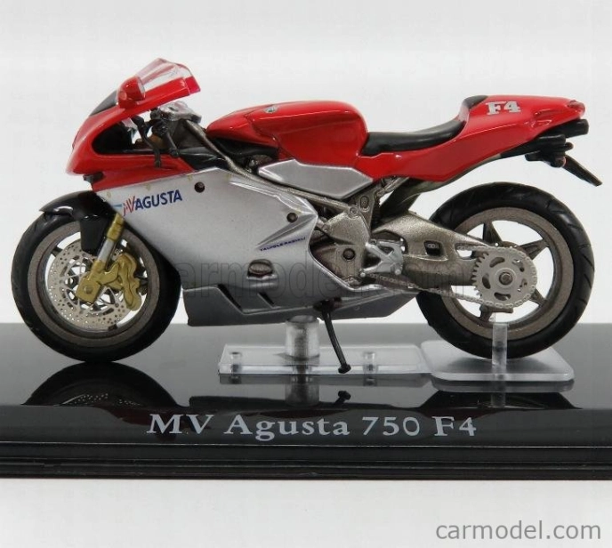 Edicola Mv agusta 750 F4 - Poškodenie Zobrazovací box 1:24 Červená strieborná