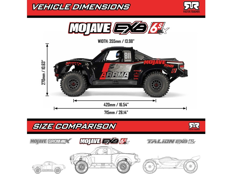 Arrma Mojave 6S EXB BLX 1:7 RTR čierna