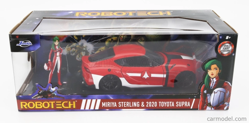 Jada Toyota Supra With Miriya Sterling Figure Robotech 2020 1:24 Červená Bílá
