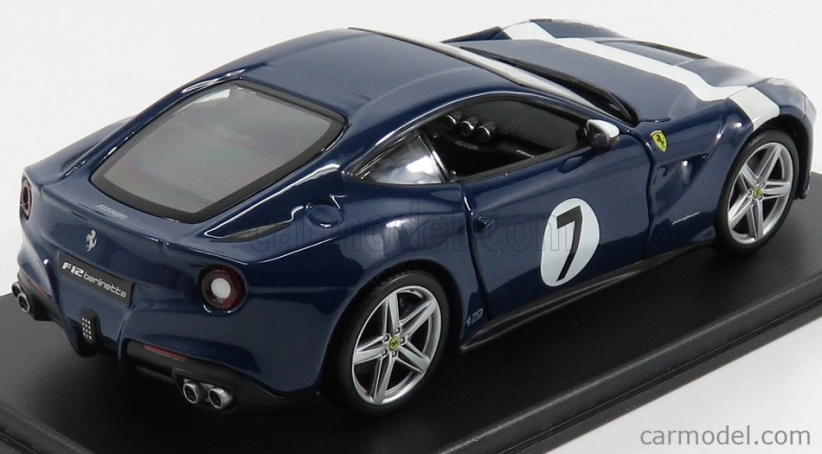 Edicola Ferrari F12 Berlinetta N 7 2012 - Inspired By The 250 Gt Berlinetta - Con Vetrina - With Showcase 1:24 Modrá Bílá