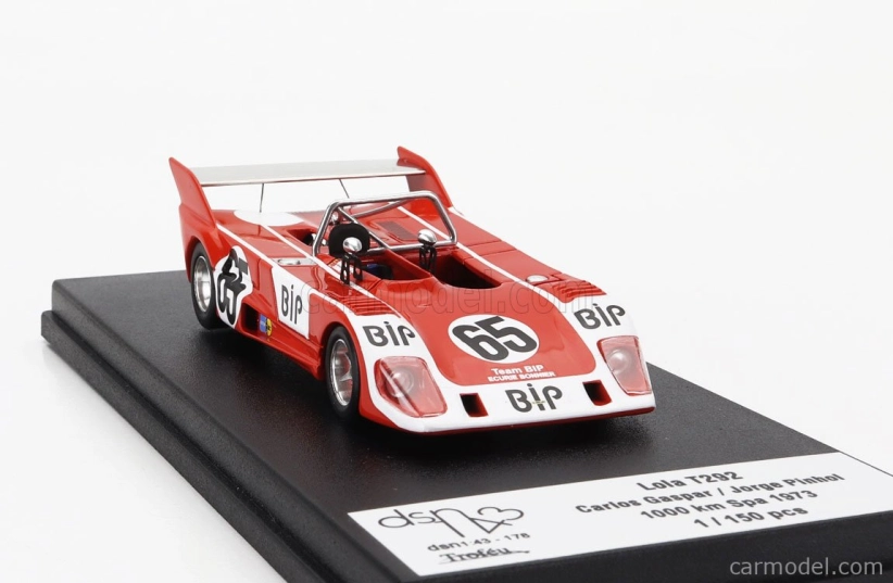 Trofeu Lola T292 N 65 1000km Spa 1973 Carlos Gasper - Jorge Pinhol 1:43 červená biela