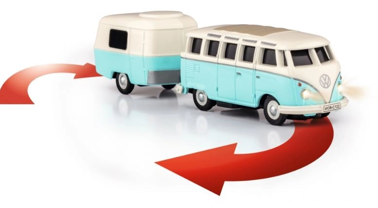 RC auto CARSON VW T1 bus Samba s prívesom