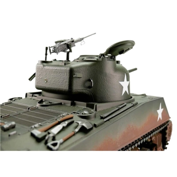 TORRO tank PRO 1/16 RC M4A3 Sherman 75 mm kamufláž zelená – infra IR – servo