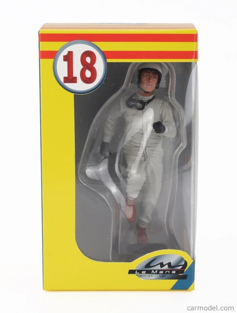 Le mans miniatures Figures Jim Pilota Automobilistico - 24h Le Mans Start Pilot Driver 1960 - 1970 1:18 Bílá