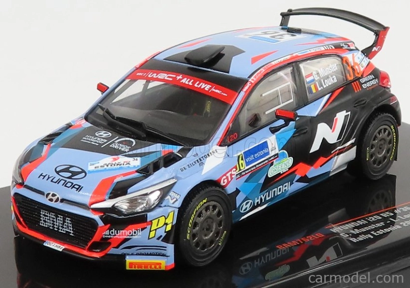 Ixo-models Hyundai I20 R5 Wrc N 36 Rally Estonia 2020 G.munster - L.meadow 1:43 Svetlo modrá červená čierna