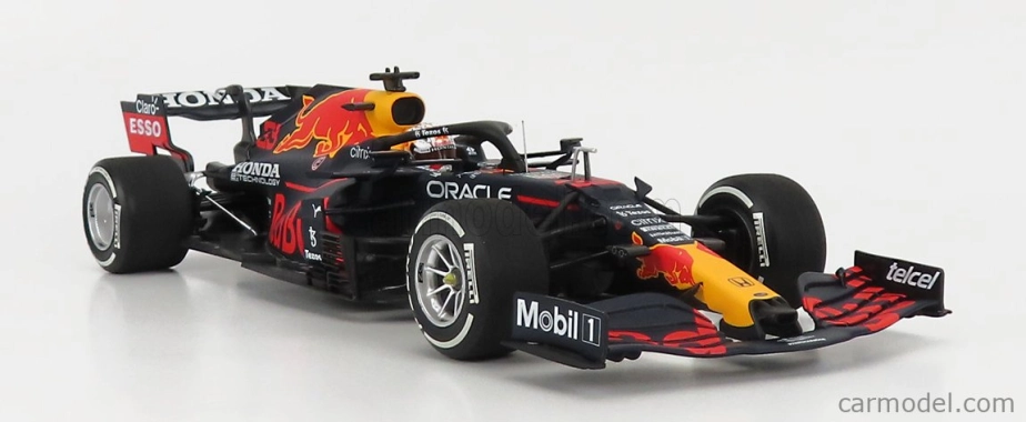 Minichamps Red bull F1 Rb16b Honda Ra620h Team Aston Martin N 33 Winner Abu Dhabi Gp With Pit Board World Champion 2021 Max Verstappen 1:18 Matná modrá žltá červená