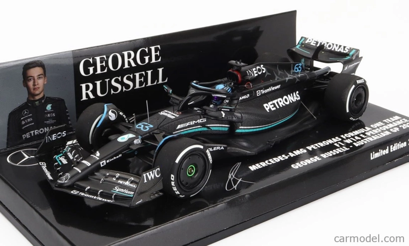 Minichamps Mercedes gp F1 W14 Team Mercedes-amg Petronas Formula One N 63 Australian Gp 2023 George Russell 1:43 Matt Black