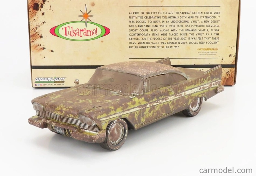 Greenlight Plymouth Belvedere Tulsa Oklahoma 1957 1:24 Zelená Hnědá
