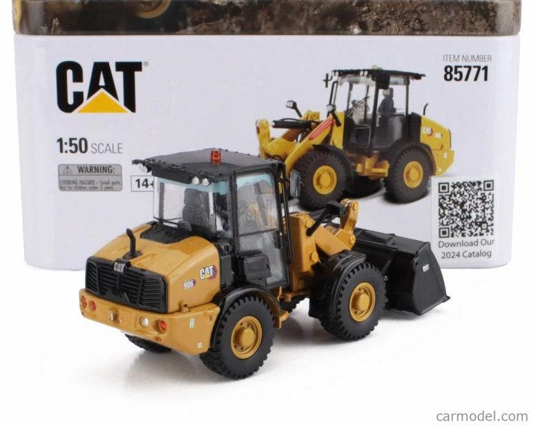 Dm-models Caterpillar Cat906 Compact Ruspa Gommata - Scraper Tractor Wheel Loader 1:50 Žlutá Černá