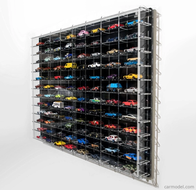 Atlantic Vetrina display box Espositore - Pre 96 Cars 1/64 Lungh.lenght Cm 88.0 X Largh.width Cm 8.0 X Alt.height Cm 63.0 (altezza Utile Tra I Ripiani Cm 4.5 Inner Height Among Shelves) 1:64 Plastic Display