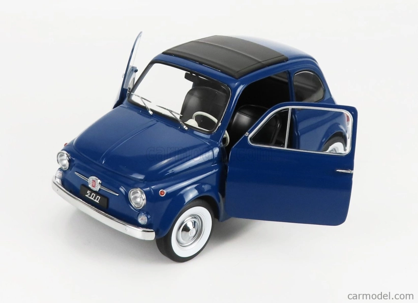 Fiat 500 1968 v mierke 1:12 modrá