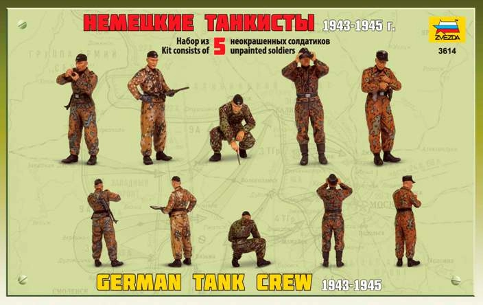 Zvezda figurky - němečtí tankisté 1943-1945 (1:35)