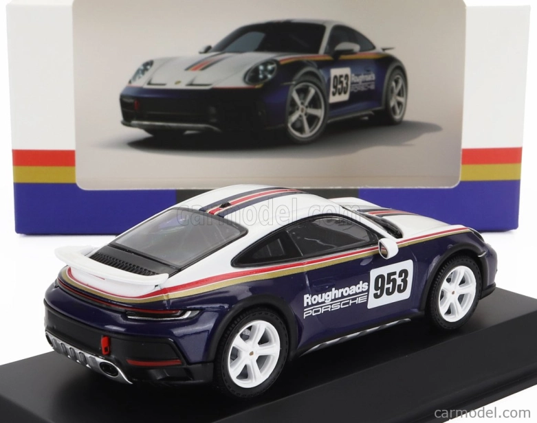 Spark-model Porsche 911 992 N 953 Rally Dakar Roughroads Design Paket Coupe 2023 1:43 Bílá Modrá