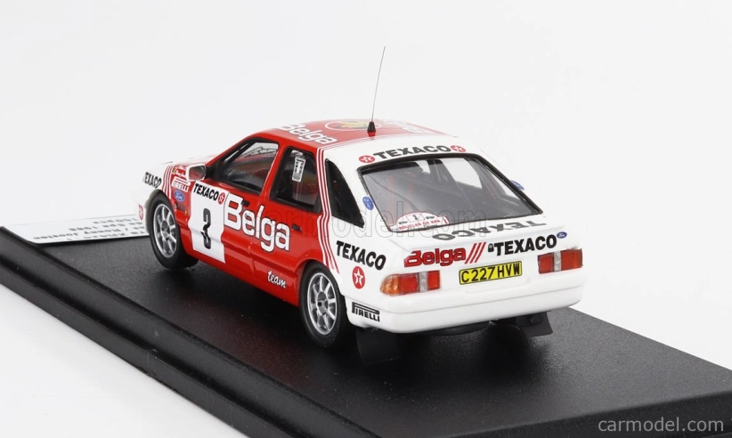 Trofeu Ford england Sierra Xr 4x4 Team Belga N 3 Boucles De Spa 1988 Robert Droogmans - Ronny Joosten 1:43 Červená Bílá