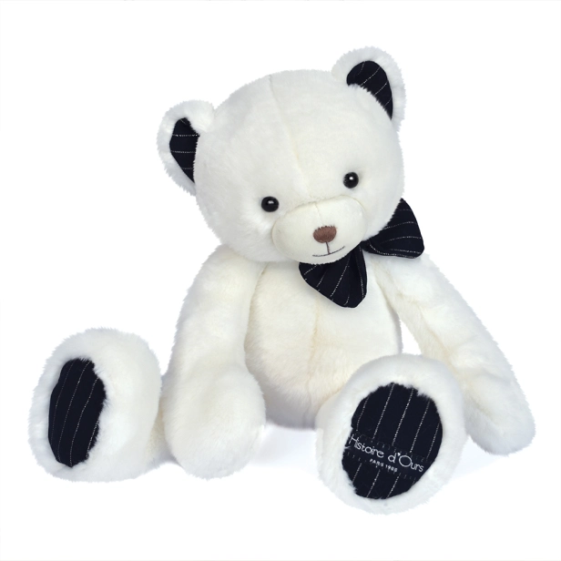 Doudou Histoire d´Ours Plyšový medvedík s tmavomodrým motýlikom 40 cm