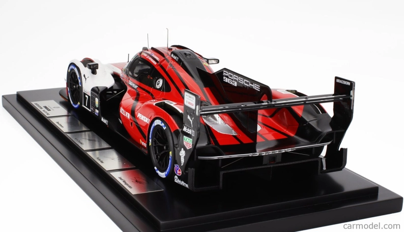 Spark-model Porsche 963 9rd 4.6l Turbo V8 Team Porsche Penske Motorsport N 7 Winner 24h Daytona 2024 Matt Campbell - Dane Cameron - Felipe Nasr - Josef Newgarden - Con Vetrina - S vitrínou 1:18 Červená Biela Čierna
