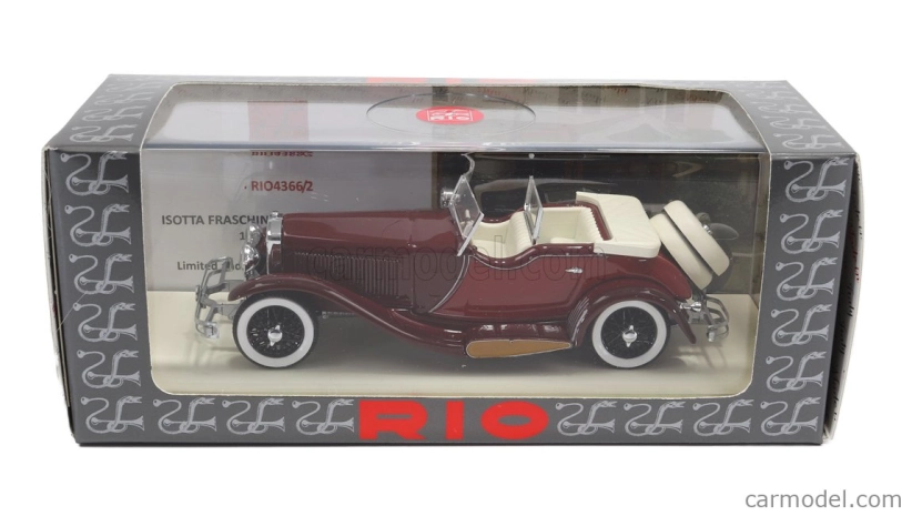 Rio-models Isotta fraschini Torpedo Cabriolet Castagna 1930 1:43 Bordeaux Beige