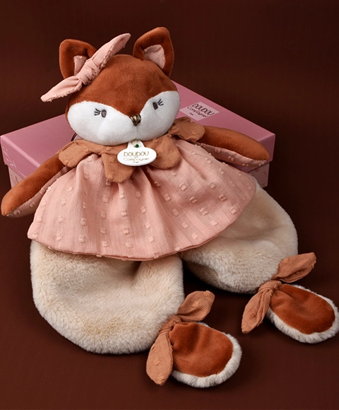 Doudou Darčeková sada Plyšový maznáčik líška Mina 29 cm