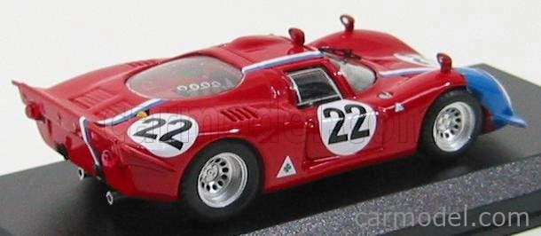 Najlepší model Alfa romeo 33.2 N 22 Parigi 1968 Pilette - Slotemaker 1:43 Red