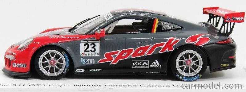 Spark-model Porsche 911 991 Gt3 N 23 Winner Porsche Carrera Cup Fuji 2017 P.hamprecht 1:43 Red Grey Black