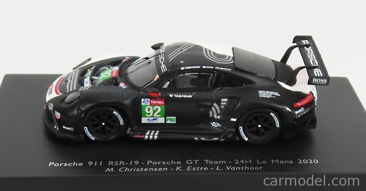 Spark-model Porsche 911 991-2 Rsr Team Porsche Gt N 92 24h Le Mans 2020 M.christensen - K.estre - L.vanthoor 1:87 Black