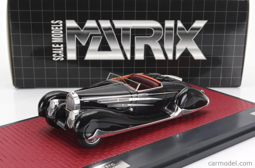 Matrix scale models Bugatti Type 57c Cabriolet Van Vooren 1939 1:43, černá