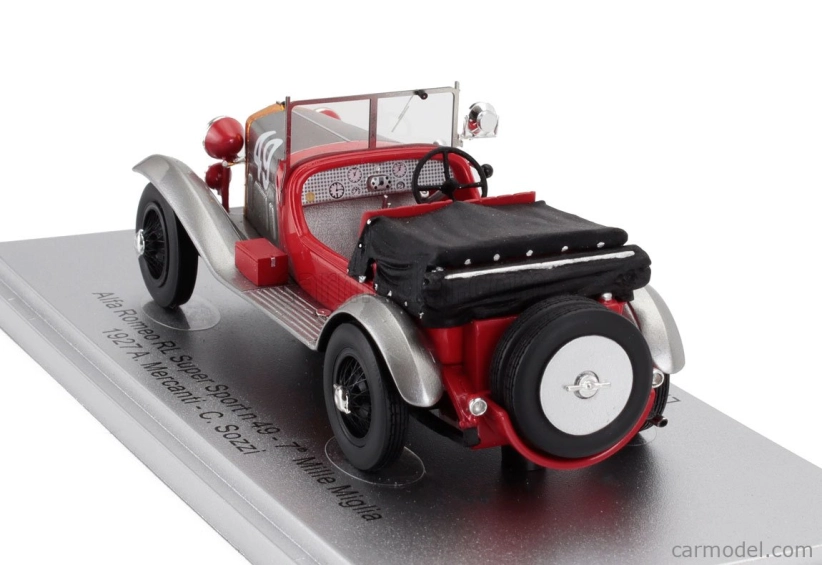 Kess-model Alfa romeo Rl Super Sport N 49 7th Mille Miglia 1927 Arturo Mercanti - Carlo Sozzi 1:43 Červená Strieborná Čierna