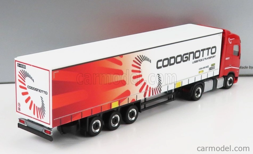 Herpa Volvo Fh4 500 Truck Telonato Codognotto Transports 2020 1:87 červená biela