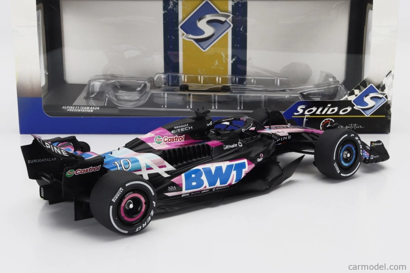 Solido Alpine F1  A524 Team Bwt Alpine N 10 Presentation Season 2024 Pierre Gasly 1:18 Černá Růžová Modrá