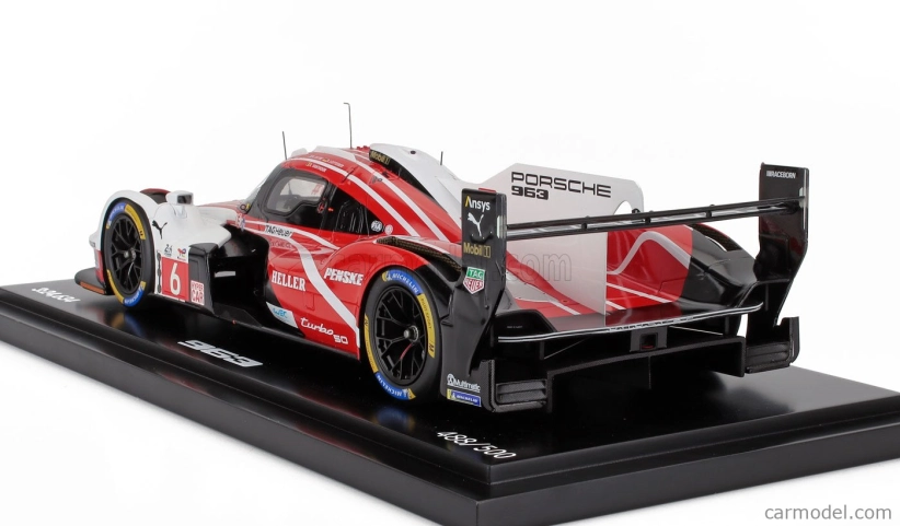 Spark-model Porsche 963 9rd 4.6l Turbo V8 Team Porsche Penske Motorsport N 6 4. 24h Le Mans (pole position) 2024 Kevin Estre - Andre Lotterer - Laurens Vanthoor - Con Vetrina - S vitrínou 1:18 Červená Biela Čierna