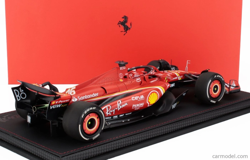 Bbr-models Ferrari F1 Sf-24 Team Scuderia Ferrari N 16 2nd Australian Gp 2024 Charles Leclerc - Con Vetrina - With Showcase 1:18 Červená Černá