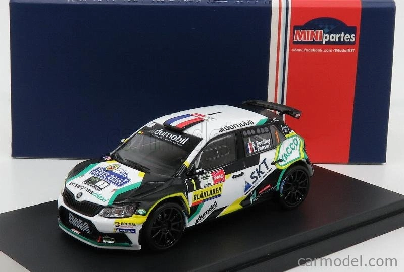 Minipartes Škoda Fabia R5 N 1 Rally Ypres 2018 B.bouffier - X.panseri 1:43 Bílá Černá Zelená