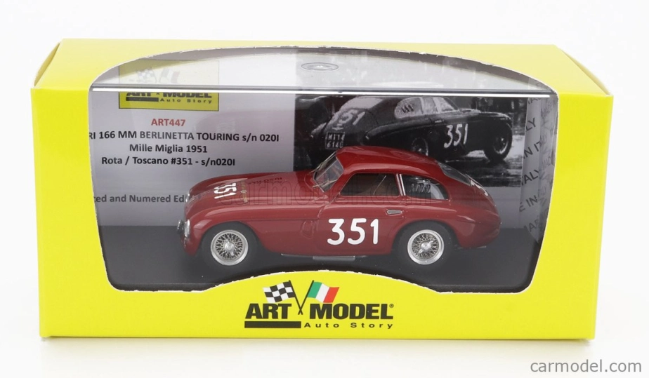 Art-model Ferrari 166mm Berlinetta Touring Sn020i N 351 1:43, červená