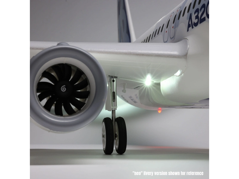 RC letadlo E-flite Airbus A320neo EDF AS3X+ SAFE Select BNF Basic, bílá
