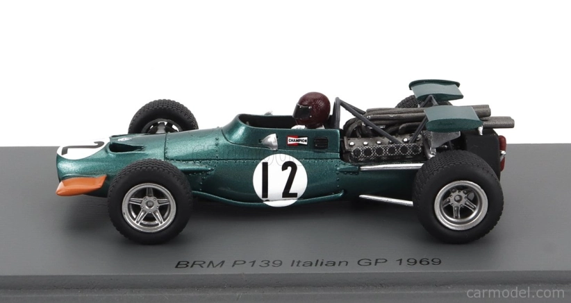 Spark-model BRM F1 139 N 12 Italy Gp 1969 Jackie Oliver 1:43 Zelená Žlutá