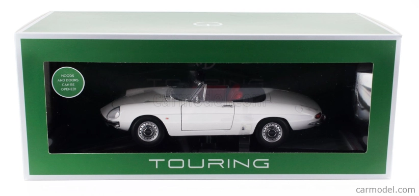 Turistické modely áut Alfa romeo Duetto Spider 1600 Coda Tonda 1966 1:18 Biela čierna