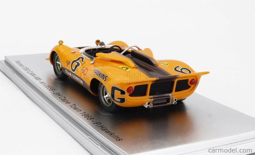 Kess-model Ferrari 350 P4 Spider Can-am S/n0858 Team Gunston N 6 Winner 3h Cape Town 1968 P.hawkins 1:43 Žlutě Hnědá