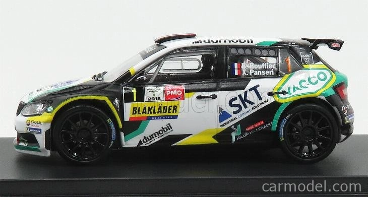Minipartes Škoda Fabia R5 N 1 Rally Ypres 2018 B.bouffier - X.panseri 1:43 Bílá Černá Zelená