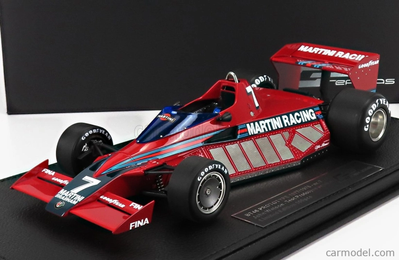 Gp-replicas Brabham F1  Bt46 Alfa Romeo Prototype Martini Racing N 7  Test Version 1977 John Watson - Con Vetrina - With Showcase 1:18 Red