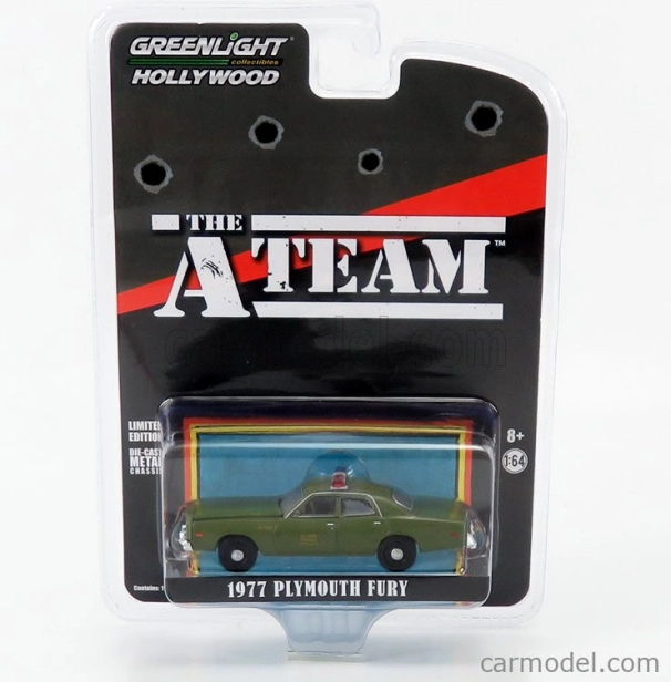 Greenlight Plymouth Fury U.s. Army Military Police 1977 - The A-team 1:64 Vojenská Zelená