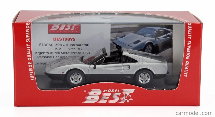 Najlepší model Ferrari 308 Gts 1982 - Osobné auto Alberta Mantovaniho 1:43 Silver