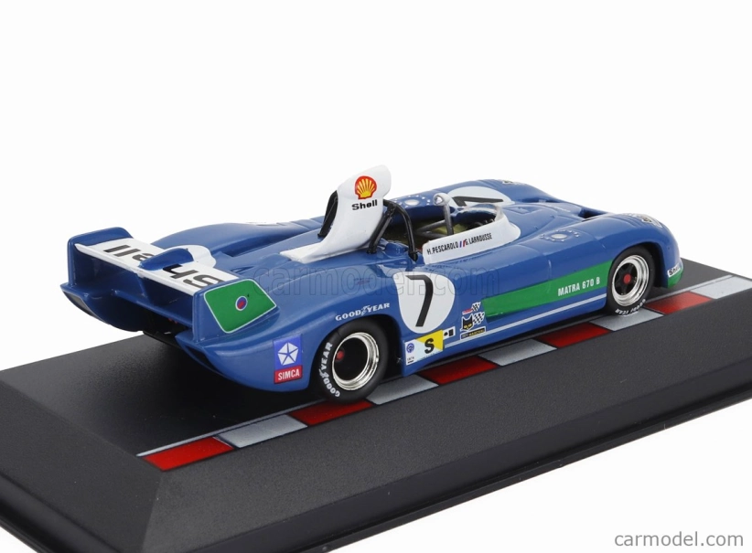 Edicola Matra simca Ms670b 3.0l V12 Team Matra Sport N 7 Winner 24h Le Mans 1974 Henri Pescarolo - Gerard Larrousse 1:43 Bluette Green White