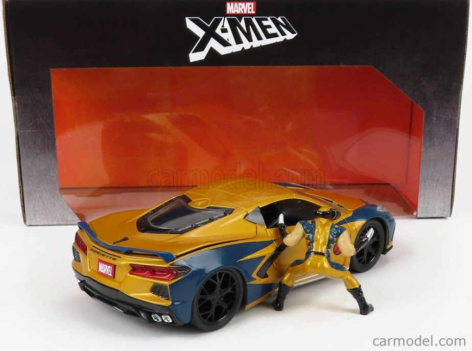Jada Chevrolet Corvette 2020 - Marvel X-men Wolverine 1:24 Zlatá Modrá
