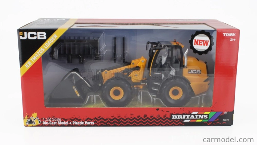 Britains JCB Tm4205 Ruspa Gommata - traktorový škrabák 1:32 žltý čierny