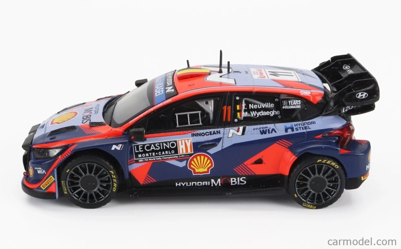Ixo-models Hyundai I20 N Rally1 Team Shell Mobis Wrt N 11 3. Rally Montecarlo 2023 Thierry Neuville - Martijn Wydaeghe 1:43 2 Tones Blue Red