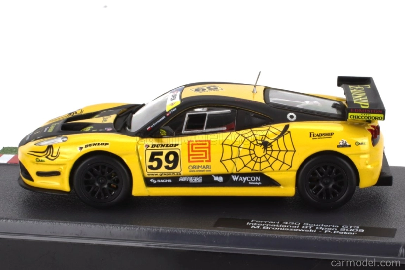 Edicola Ferrari F430 Gt3 Scuderia Kessel Racing N 59 Gt Open International 2009 Michal Broniszewski - Philipp Peter 1:43 Žlutá Černá