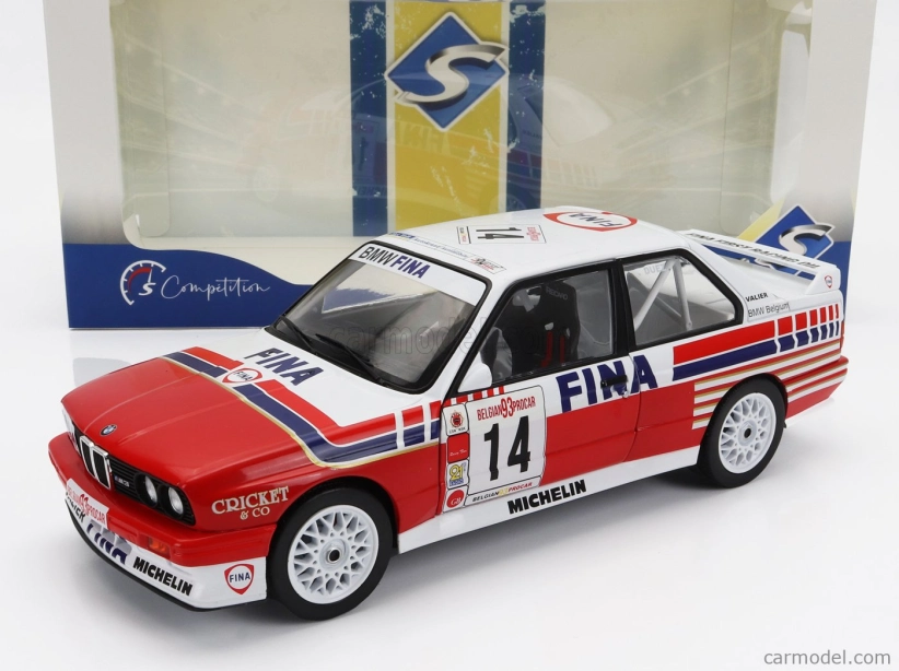 Solido BMW radu 3 (e30) N 14 Belgicko Procar 1993 Marc Duez 1:18 Červená biela