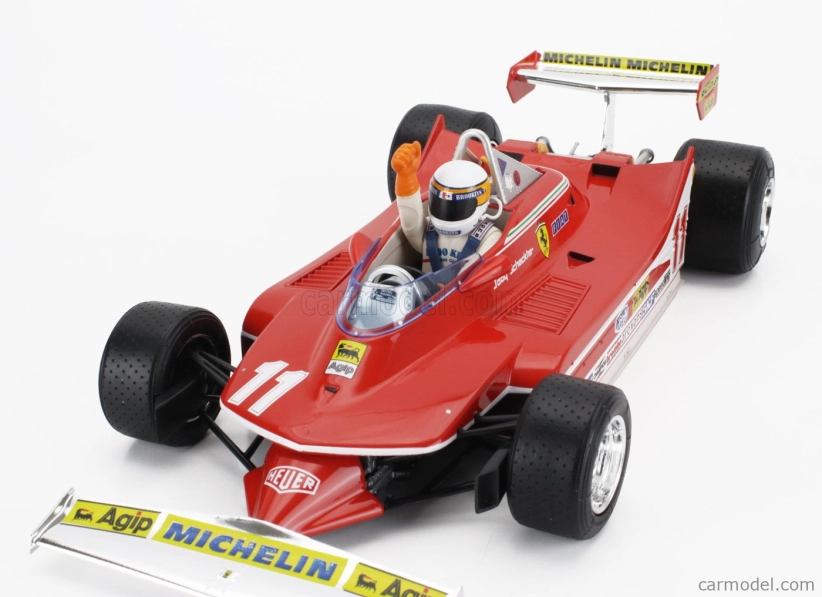 Bburago Ferrari F1  312t4 N 11 Winner Gp Monza Jody Scheckter (with Pilot Figure) 1979 World Champion 1:18 Red