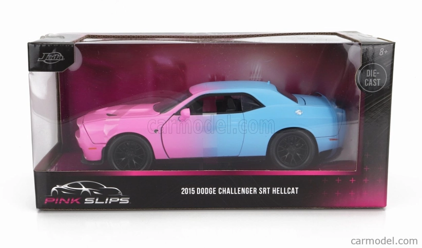 Jada Dodge Challenger Srt Hellcat Coupe Custom 2015 1:24 Pink Light Blue